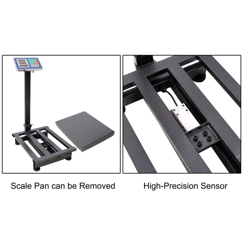Industrial Digital Floor Scale 660lbs Capacity with Tare & Price Calculator