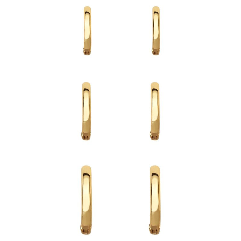 Women's Graduated Hoop Earrings Set - 14kt Gold Flash Plated Brass, Multiple Sizes