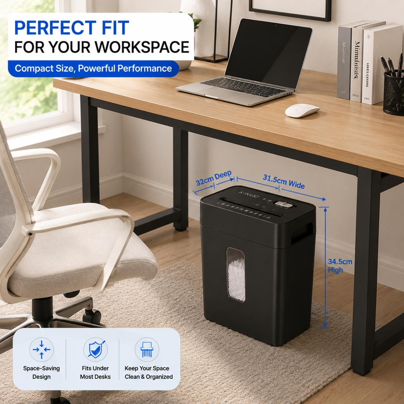 6-Sheet Cross-Cut Paper and Credit Card Shredder with 3.43-Gallon Bin for Home Office