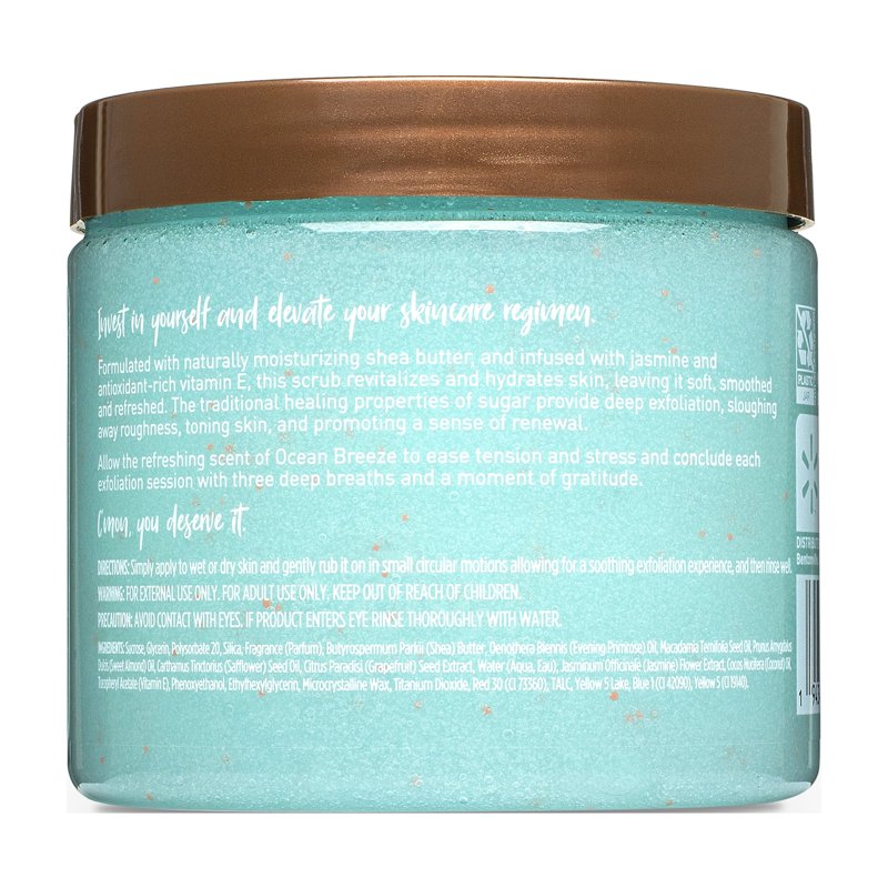 Shea Sugar Scrub with Ocean Breeze Scent - 18 oz Exfoliating Body Polish