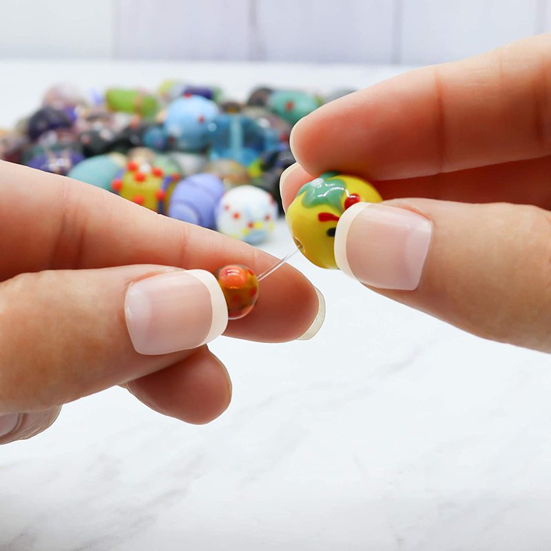 Assorted Glass Beads for Jewelry Making - 4 oz, 100 Count