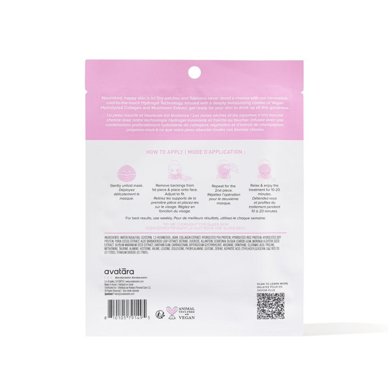 Vegan Collagen Hydrogel Face Mask for All Skin Types - Moisturizing & Nourishing