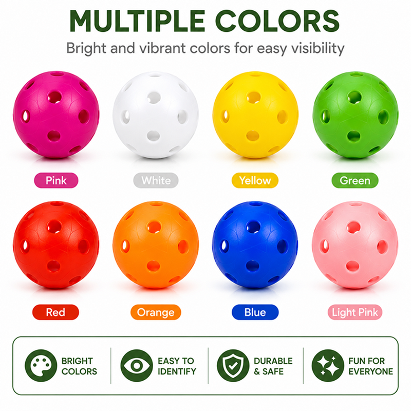 Practice Golf Balls 50 Pack - Durable 42mm Plastic Golf Training Balls for Backyard and Range