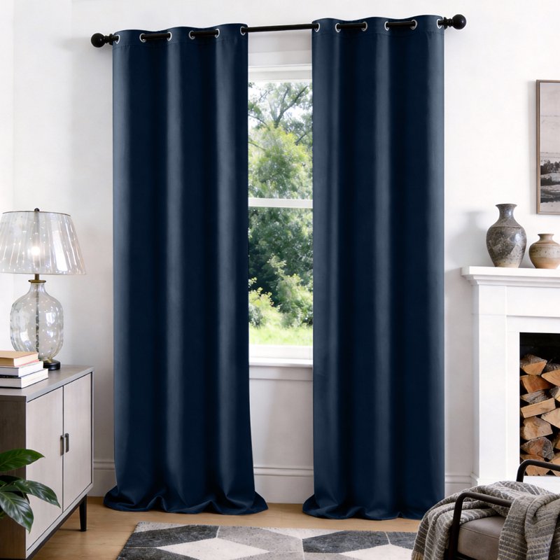 Blackout Curtain Panels for Bedroom Living Room Dining Room - Solid Grommet or Rod Pocket Styles