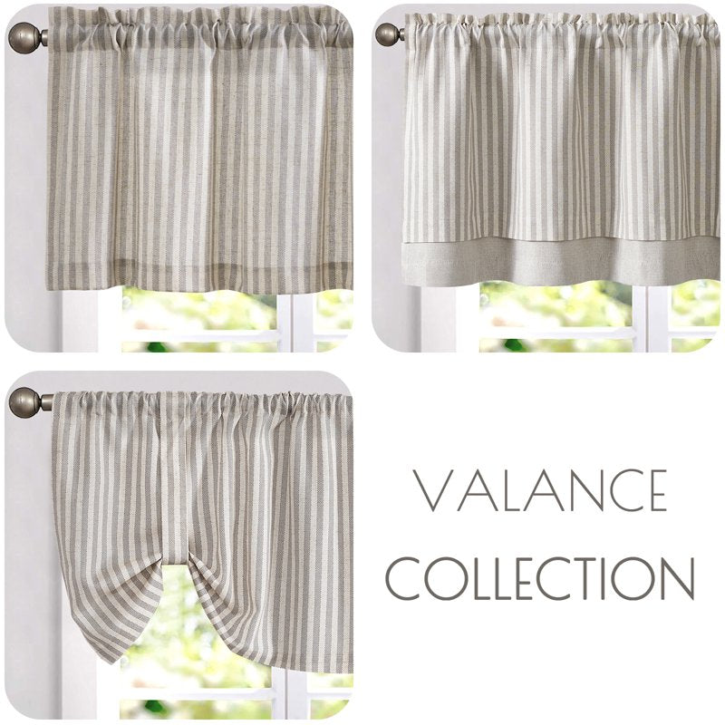 Farmhouse Kitchen Blackout Valance 50x18 Inch Double Layer Window Curtain