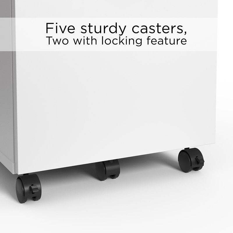 3-Drawer Office File Cabinet Mobile Pedestal for Letter & Legal Files
