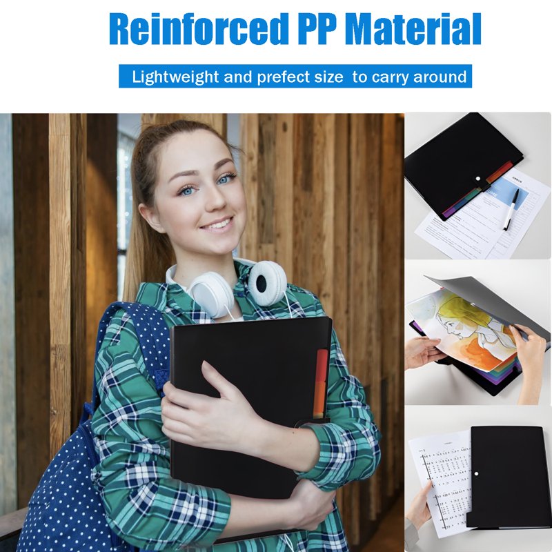 7-Pocket Expanding File Folder Organizer - Pack of 2 for Documents, Office & School Use