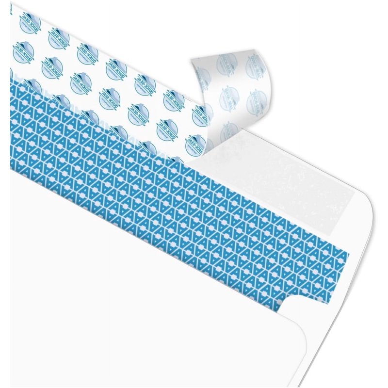 Security Self-Seal Envelopes with Premium Tinted Pattern, Windowless Design - 4 1/8 x 9 1/2 Inches, White, 24 lb - Pack of 250/500/1000