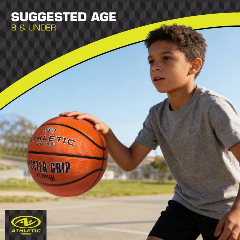 Youth Size 5 Basketball for Ages 8 and Under - Indoor & Outdoor Durable Sports Ball