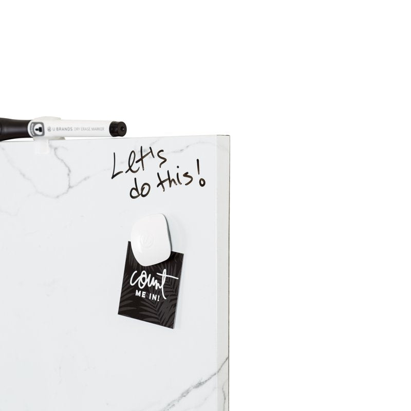 Magnetic Dry Erase Whiteboard 14x14 in. Gray Marble Surface - Office & Home