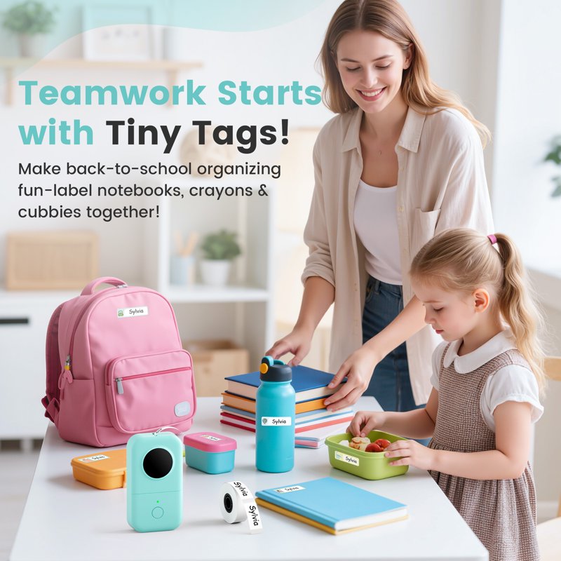 Thermal Label Printer Bluetooth Wireless Pocket Label Maker for Home & Office