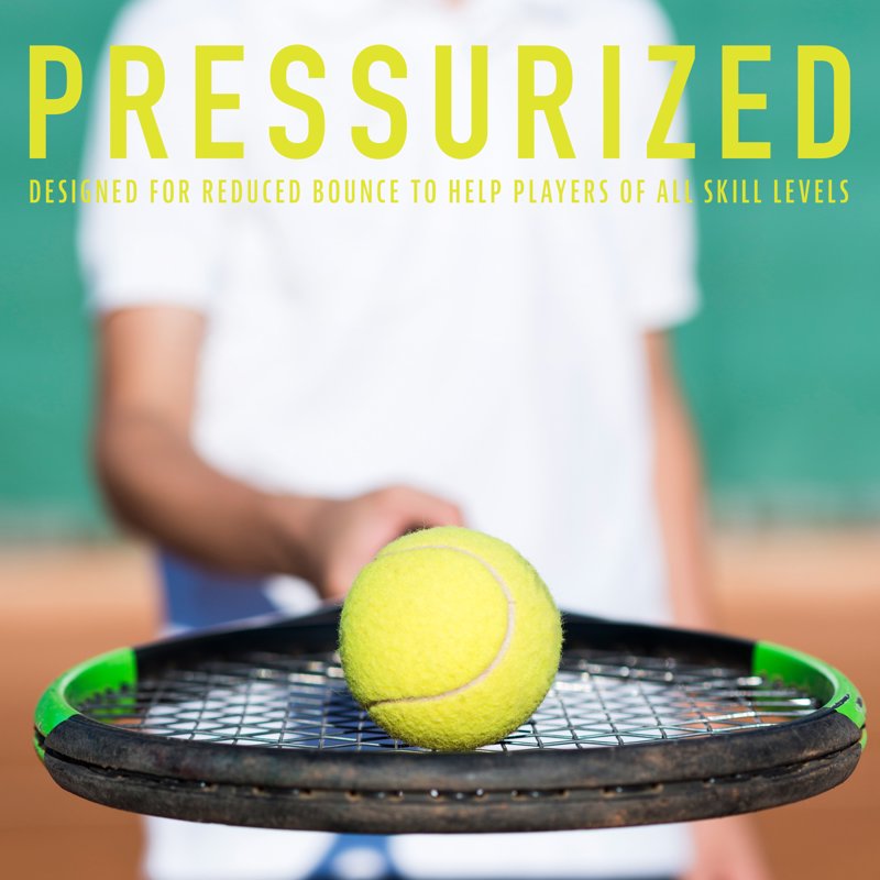 Pressureless Tennis Balls 3 Pack for Practice & Training - Low Bounce for All Court Surfaces
