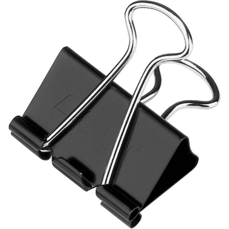 Medium Black Binder Clips Pack - Reusable Office Paper Clamps