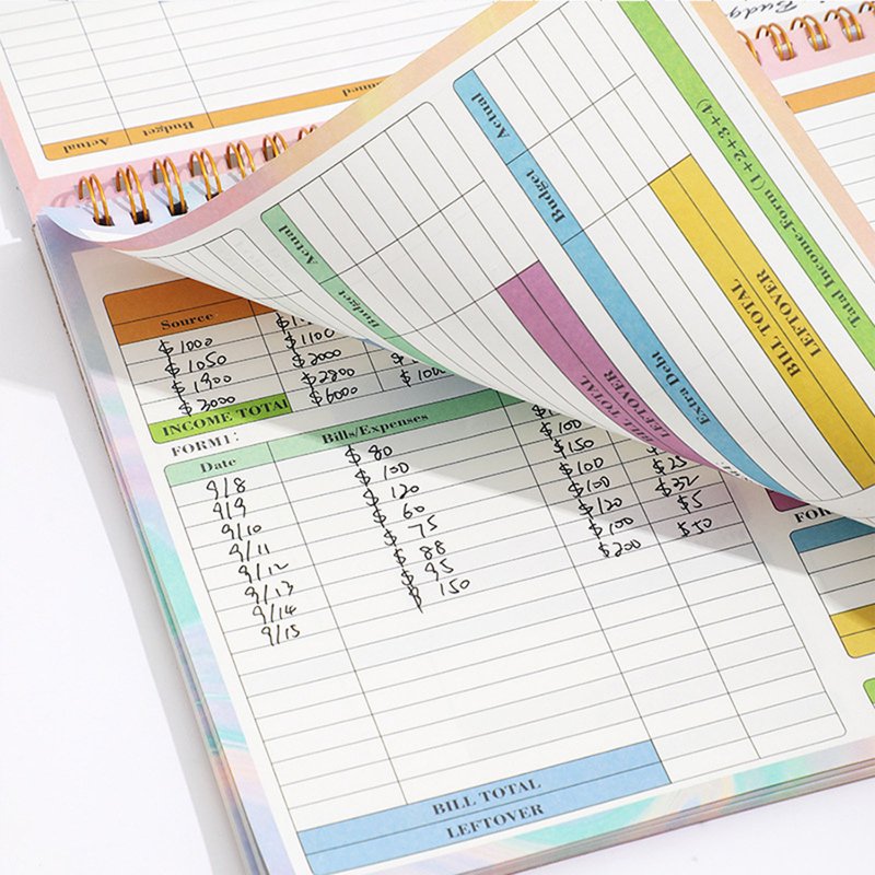Undated Monthly Budget Planner Notebook with Expense Tracker — Home Finance Organizer