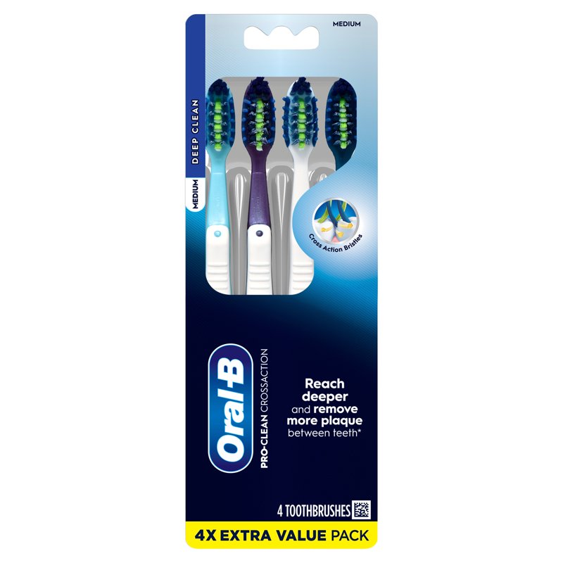 Manual Toothbrush Set - Deep Plaque Removal, Gentle Bristles, 4 Count