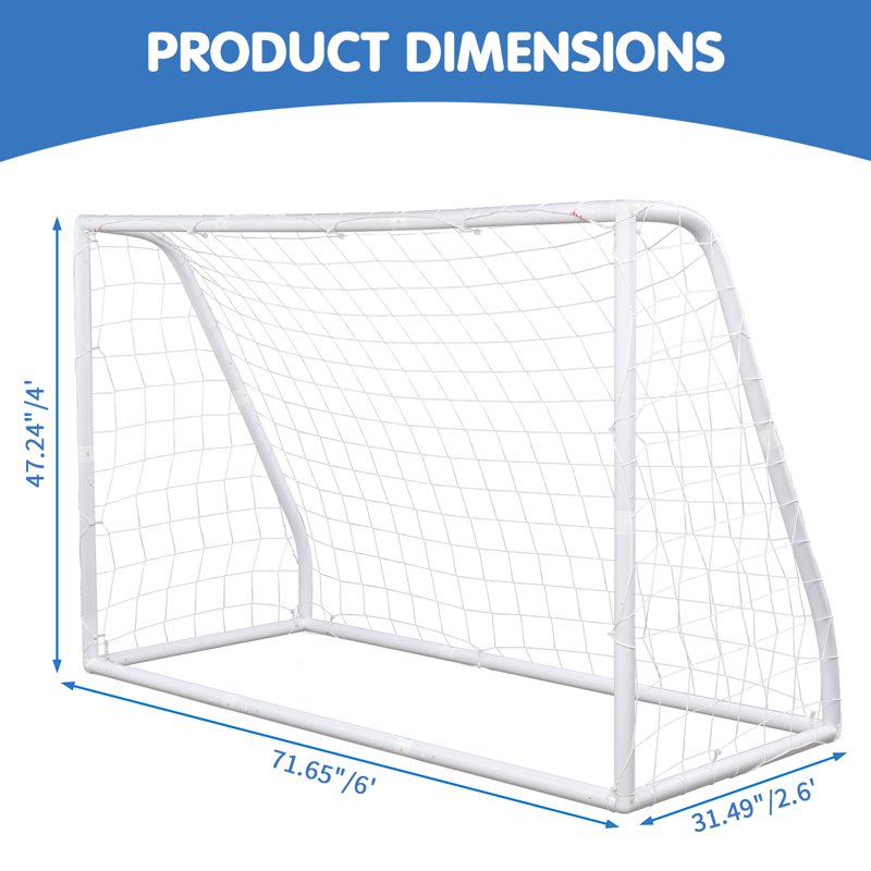 6x4 ft 3-in-1 Soccer Goal with Rebound Net, Target Training & Ball Set