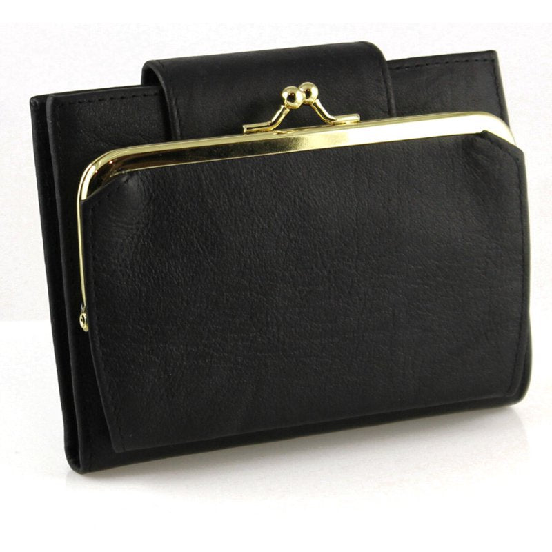 Women's Leather Cardholder Wallet with Multiple Card Slots and ID Window