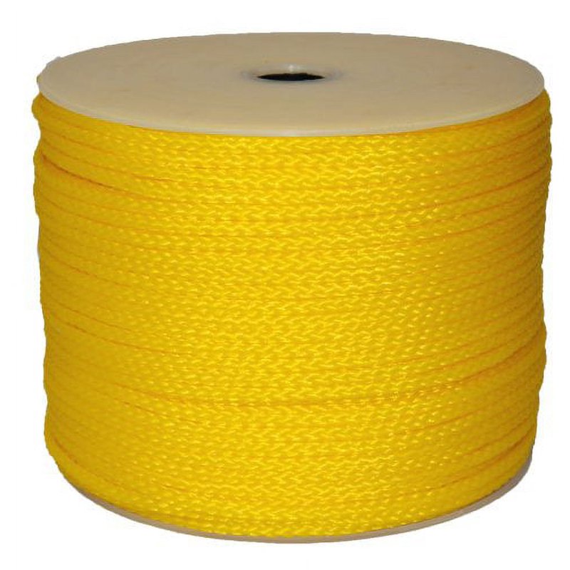 20-500 Ft Yellow Hollow Braid Polypropylene Rope - Marine & Ski Tow Use