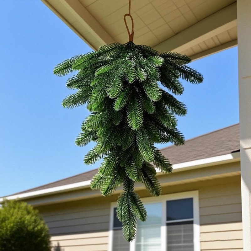 Artificial Pine Needle Wall Garland, 26-Inch Indoor Outdoor Holiday Decor