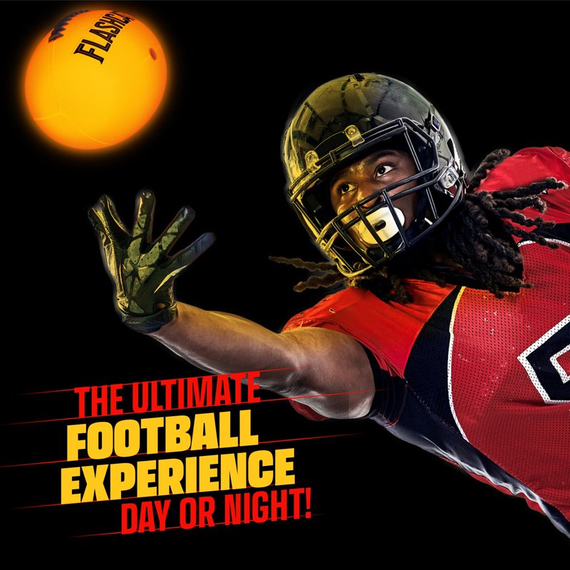 Glow in the Dark Football - Official Size LED Light-Up Sports Ball