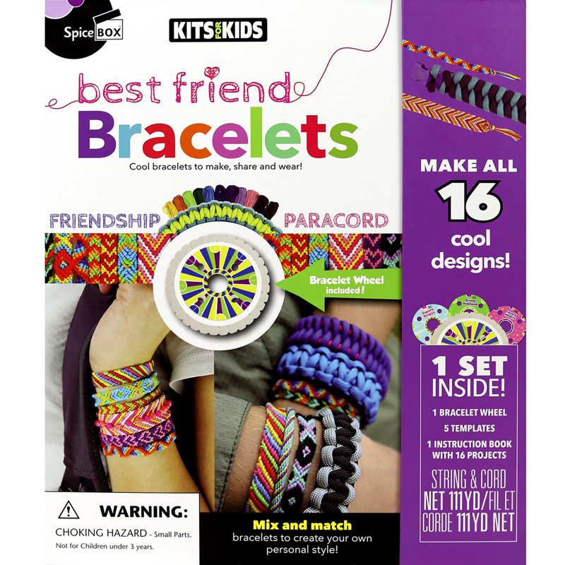 Kids Friendship Bracelets Kit - DIY String Jewelry with 16 Designs, Multicolor & Pattern Styles