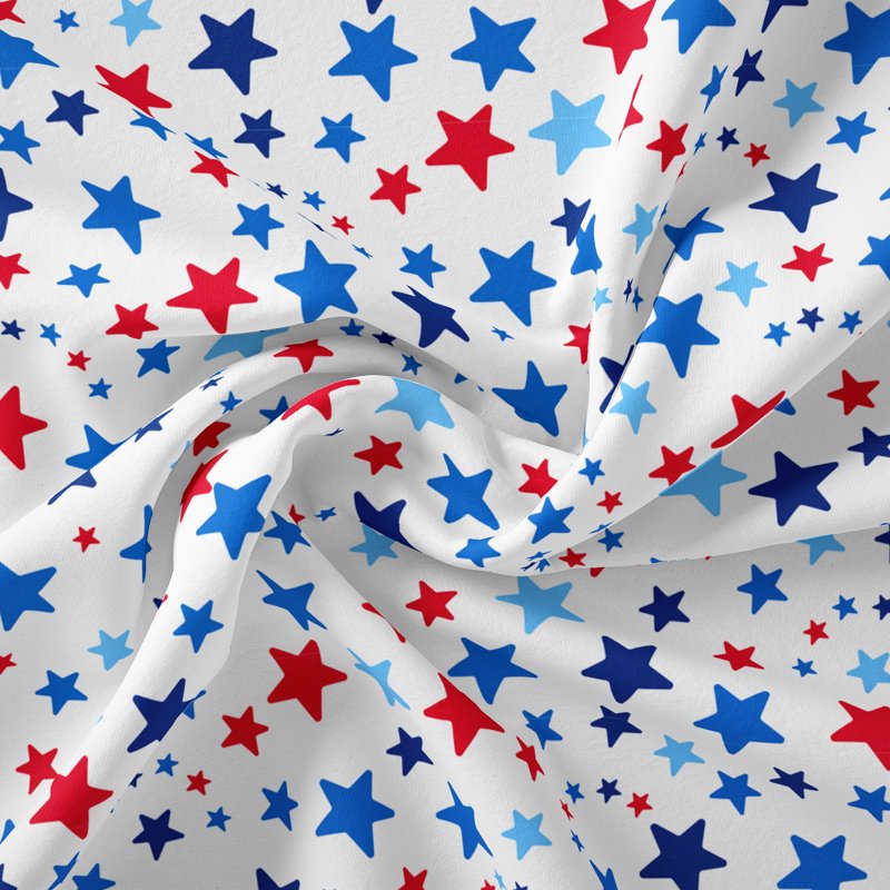Red White Blue Star Fabric 44-Inch Wide 2 Yards Cotton Craft Material