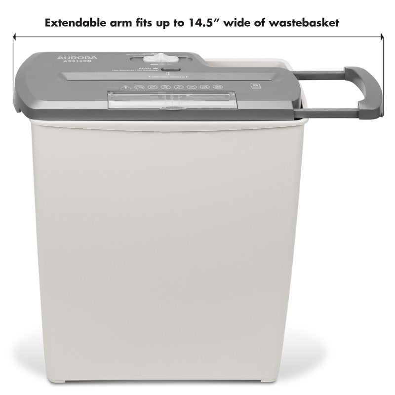 8-Sheet Strip-Cut Paper CD Credit Card Shredder with Wastebasket