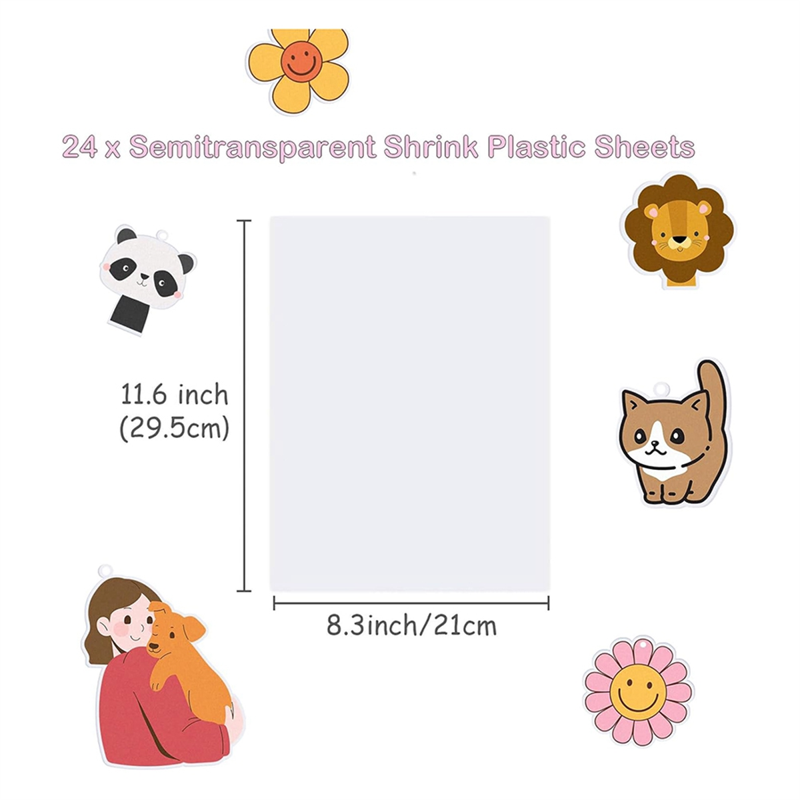 Printable Shrink Dink Sheets - Translucent Plastic for Inkjet Crafts, 6 Sheets