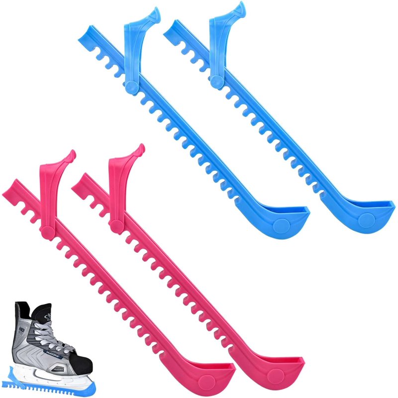 Ice Skate Blade Guards with Adjustable Buckle - 4 Pack for Adults & Youth
