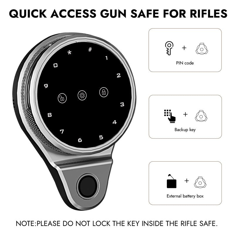 Biometric Gun Safe with Quick Access Fingerprint Lock - Holds 10-15 Guns
