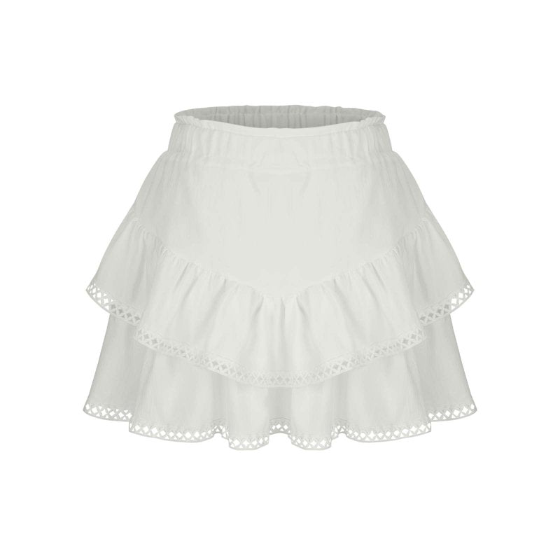 Women's Mini Skorts with Ruffle Tiered Design - High Waist, Casual & Boho Style