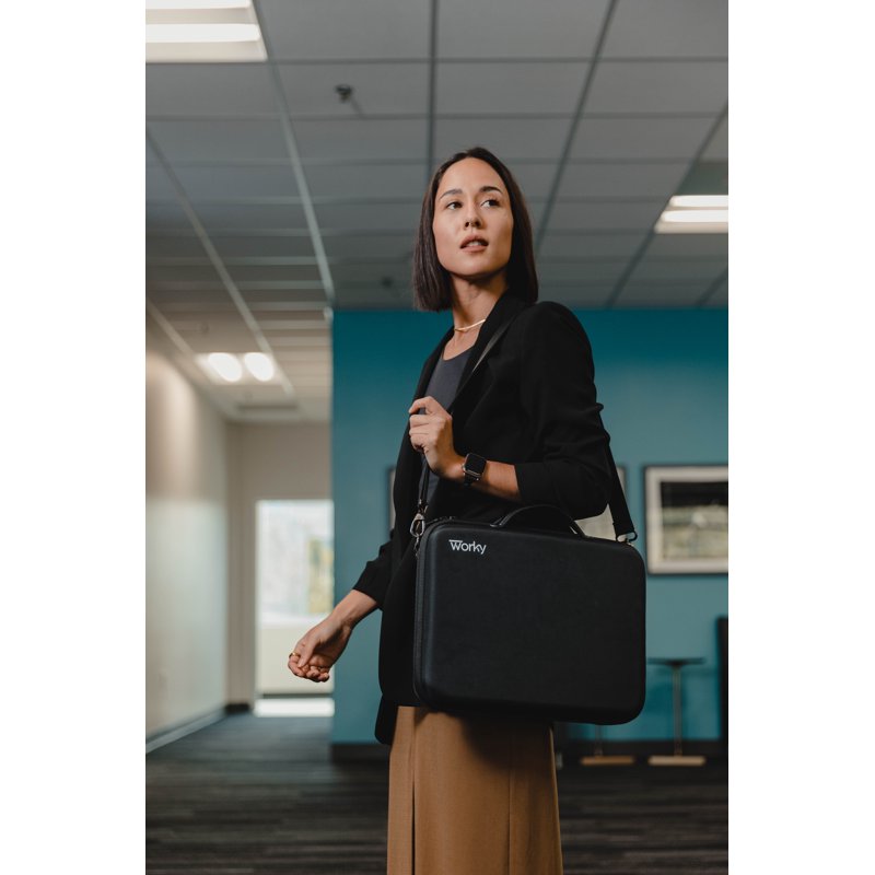 12-in-1 Portable Workstation Briefcase with Whiteboard and LED Light