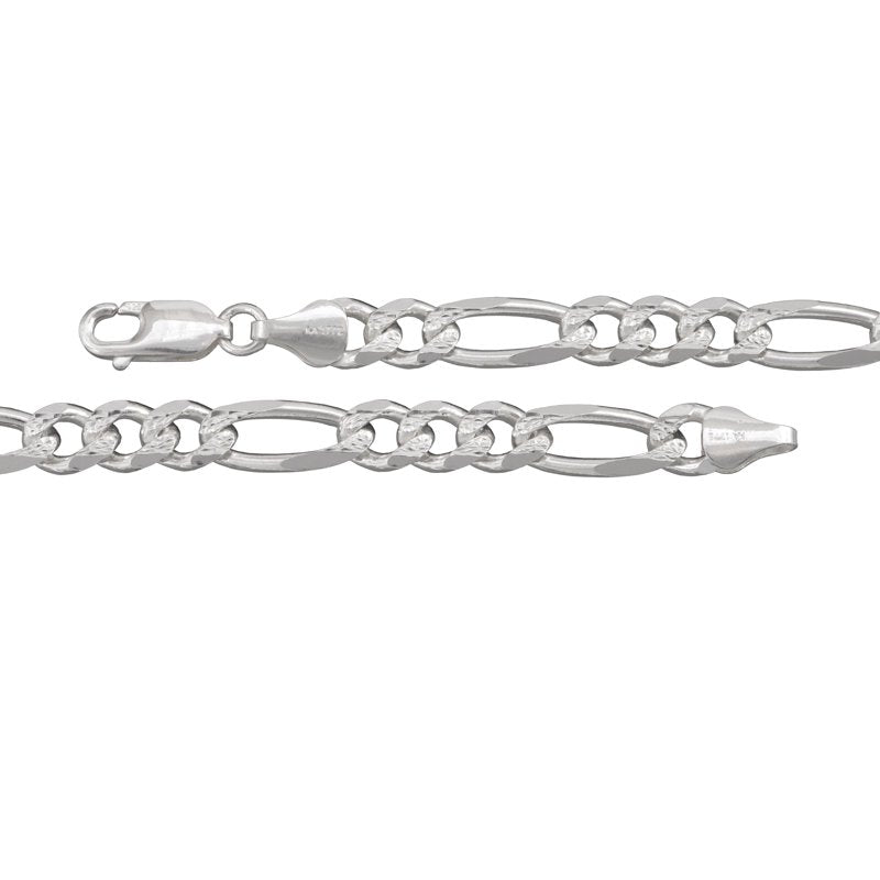 Sterling Silver 22-Inch Figaro Chain Necklace for Men & Women