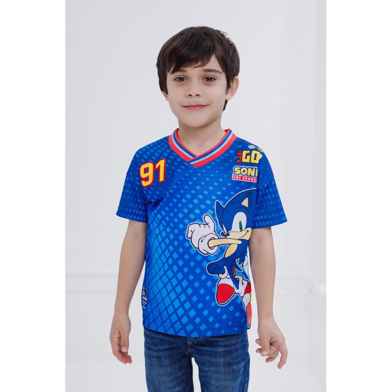 Sega Sonic the Hedgehog Boys Soccer Jersey - Blue, Variation: Sonic Blue, 7-8