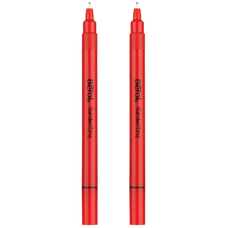Handwriting Pens Set - Easy-to-Hold Round Shape with Washable Black Ink, 2 Pack