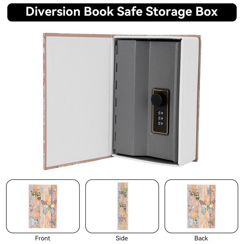 Book Safe Lock Box Hidden Safe with Combination Lock for Travel and Storage