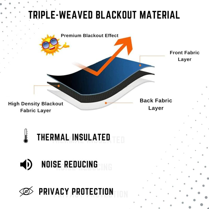 Blackout Thermal Insulated Curtains - Elegant Home Window Drapes, Multiple Sizes