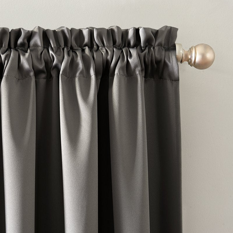 Blackout Curtain Panel Pair with Rod Pocket for Light Blocking & Energy Saving