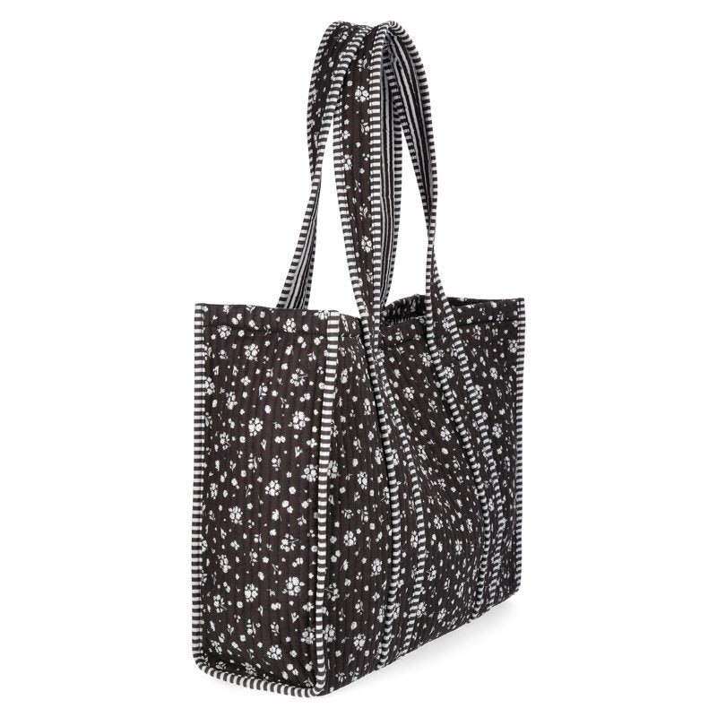 Women's Quilted Tote Bag - Large Capacity, Double Shoulder Straps, All Prints
