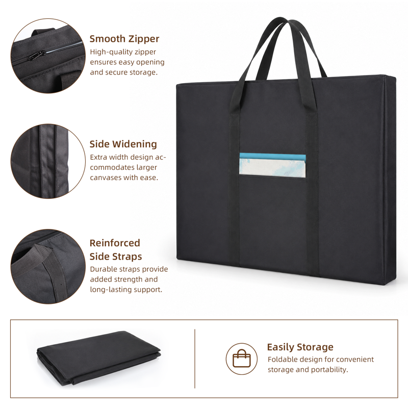 Oversized Weather-Resistant Art Portfolio Tote Bag for Posters & Drawing Boards