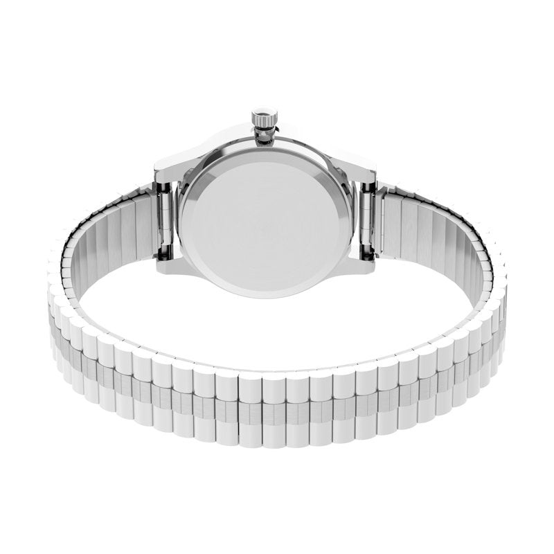 Indiglo Timex Women's Stainless Steel Expansion Band Watch - Silver, Water-Resistant 30M