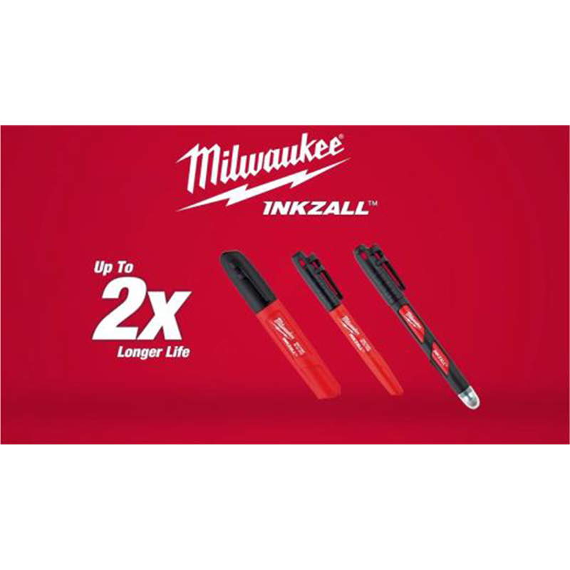Black Fine Point Marker 2-Pack for Job Sites, Oily & Wet Surfaces