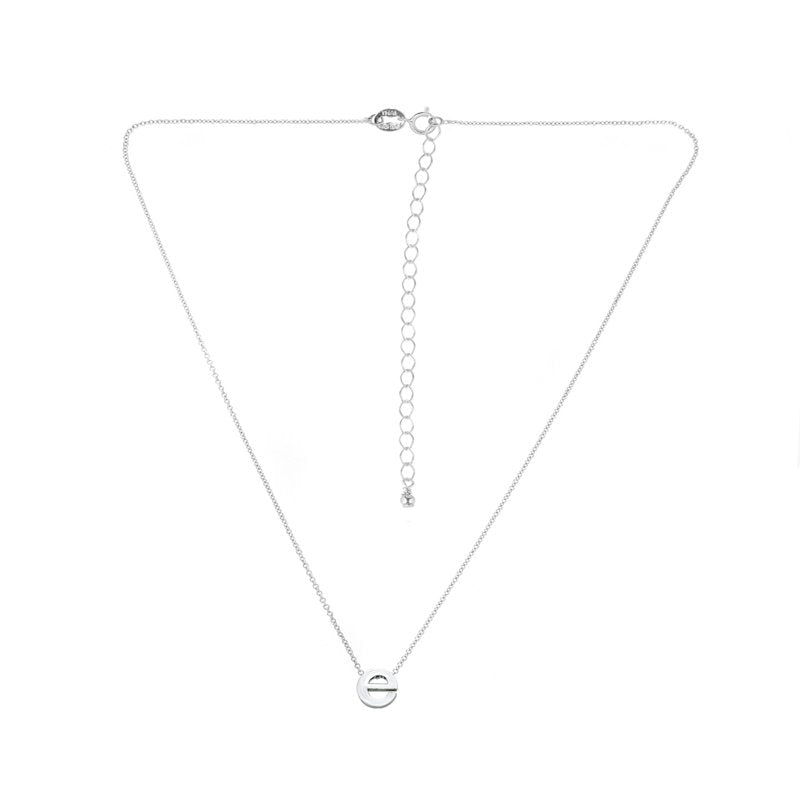 Sterling Silver Letter E Necklace 15-Inch Initial Pendant with Extender