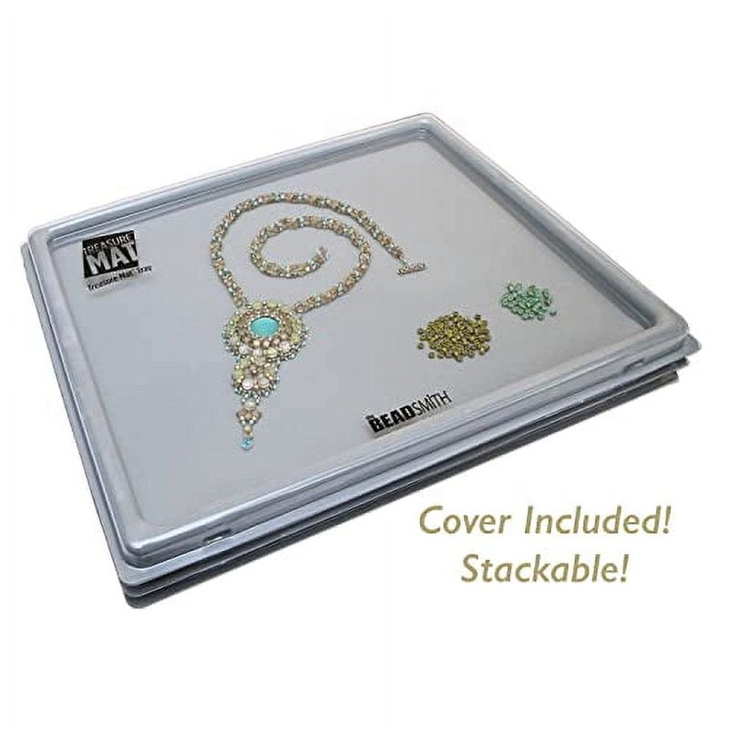 Jewelry Making Bead Tray for Treasure Mat - 11 x 14 Inches with Cover