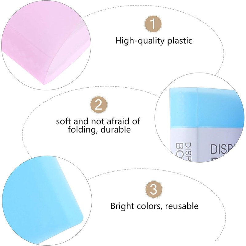 4-Pack A4 Plastic Presentation Binders with 40 Clear Sheet Protectors, Waterproof File Folders, Multi-Color Office Organizer