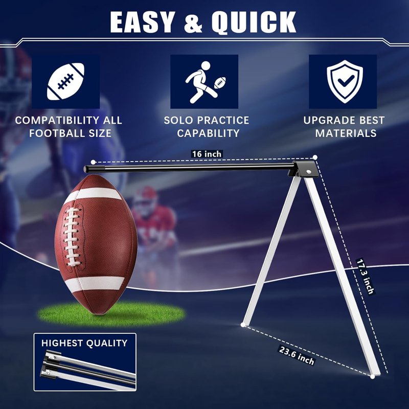 Football Kicking Tee with Adjustable Size - Portable Training Stand for Youth & Adult Football