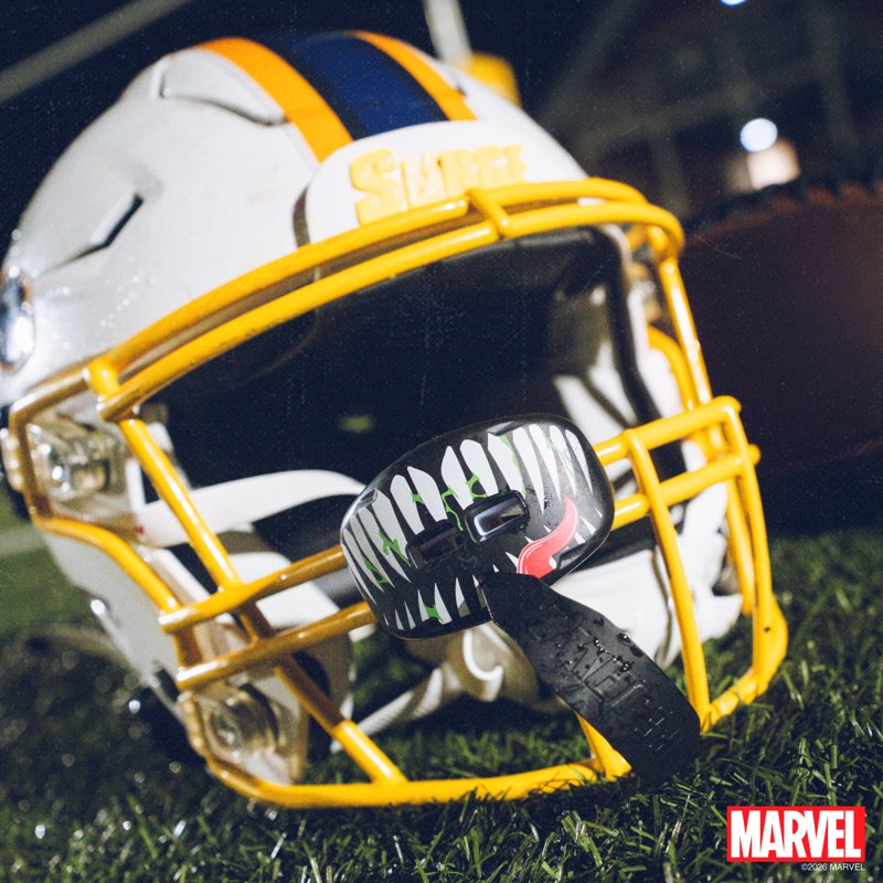 Football Mouth Guard with Detachable Strap - Impact Protection & Breathing Ventilation