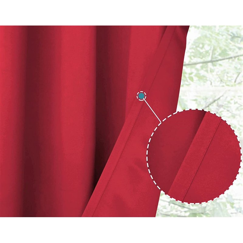 Red Window Valance with Rod Pocket - 54x18 Inches, Modern Home Decor