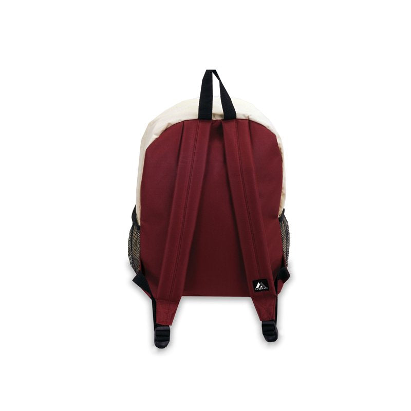 Unisex Backpack with Front & Side Pockets - Stylish Colorblocking, 17x5x11 Inches