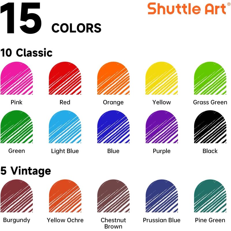 15 Colors Fine Tip Rollerball Pens Set - Quick-Drying Liquid Ink for Writing & Drawing